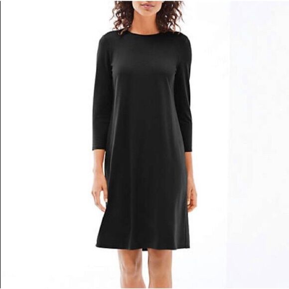 J.Jill Wearever Collection Deep Sea Inverted Back Pleat Women Shift Dress Size X - Picture 1 of 9